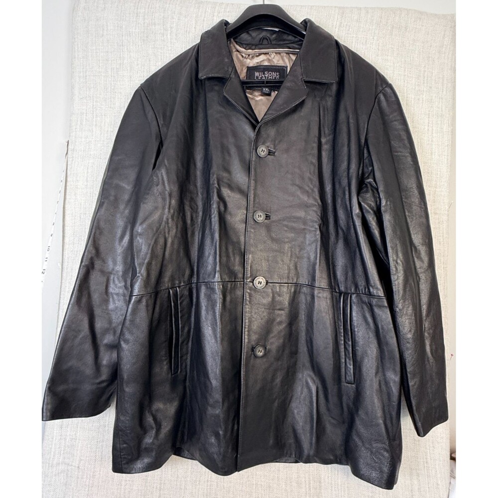 Pelle Studio Wilsons Leather Black Leather Coat Men's 2XL